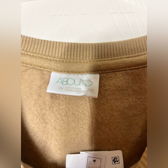 Nordstrom Abound Grand Slam Crop Sweatshirt Pullover Beige Crew Women's 2X - Picture 4 of 7